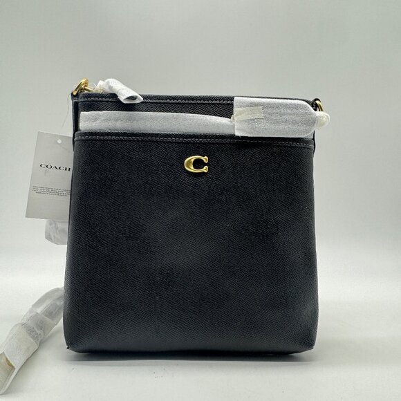 COACH Cross grain leather Kitt small crossbody messenger bag -BLACK (Has defect) - Picture 2 of 14